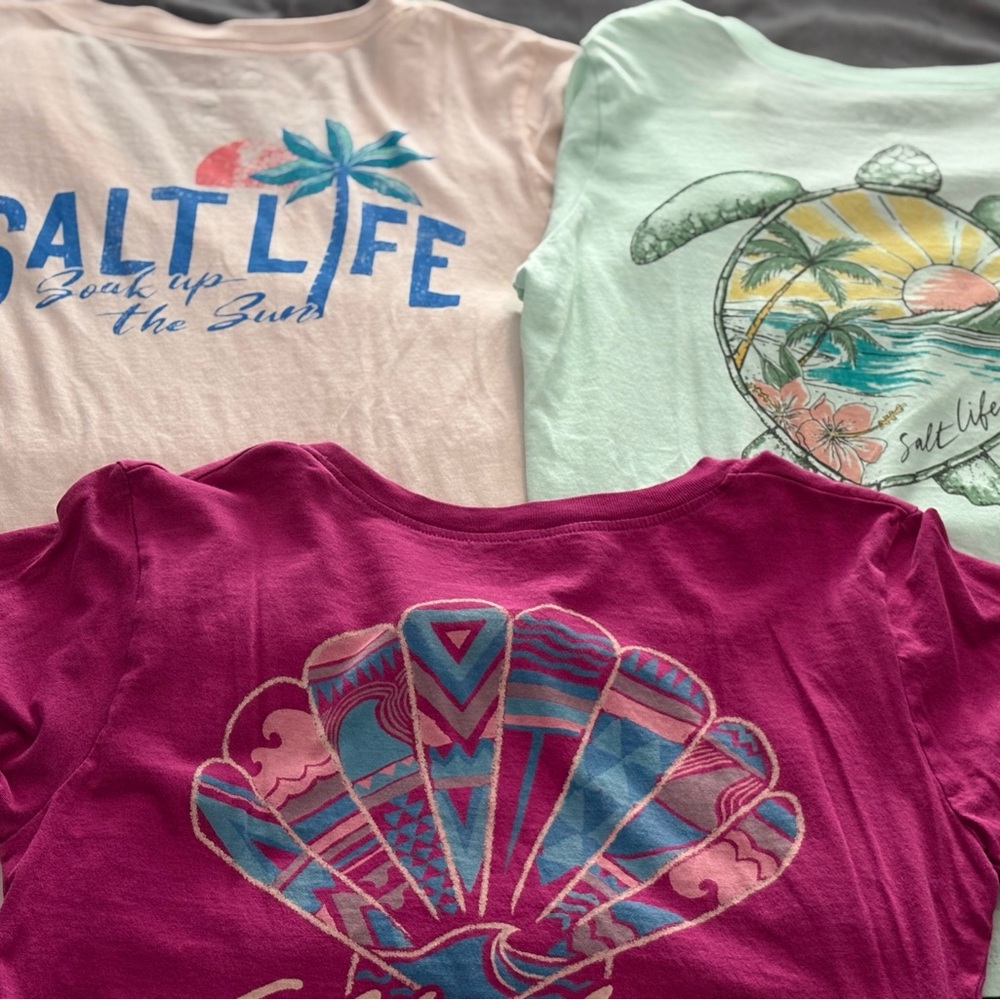 4 Pack Salt Life V Neck T-Shirts Small